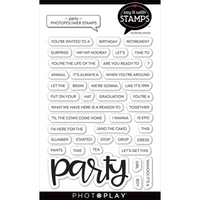 PhotoPlay Say It With Stamps Clear Stamps - Party
